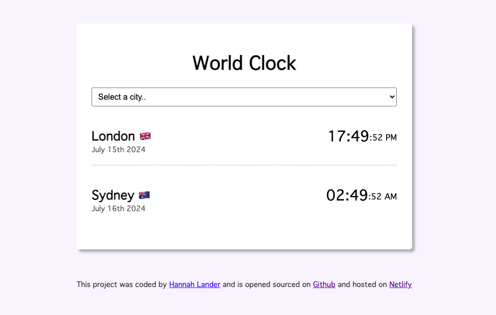 World Clock Project