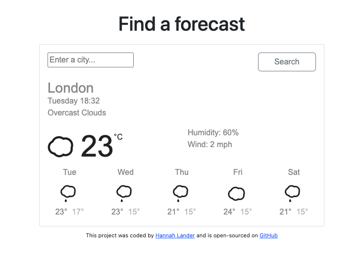 React Weather Project